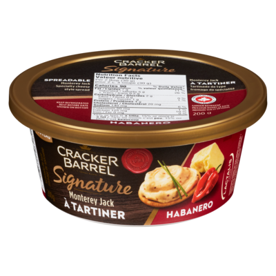Cracker Barrel Tartinade de type fromage de spécialité monterey jack à tartiner habanero 200 g, 2,75 $/100g