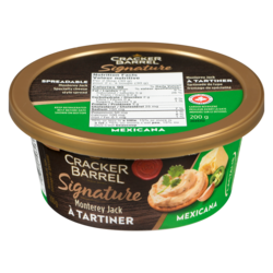 Cracker Barrel Spreadable Monterey Jack, Mexicana 200 g, $2.75/100g
