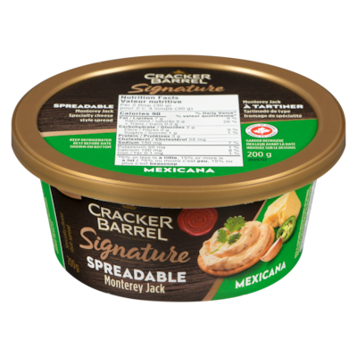 Cracker Barrel Monterey Jack à tartiner Mexicana 200 g, 2,75 $/100g