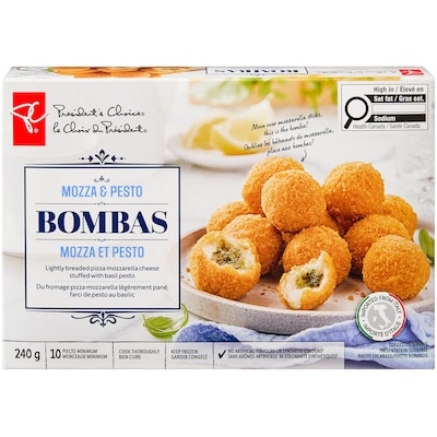 President's Choice Mozza and Pesto Bombas 240 g, $2.92/100g