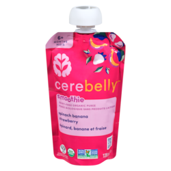 Cerebelly Smoothie épinard, banane et fraise 6+ mois 128 ml, 5,30 $/100ml