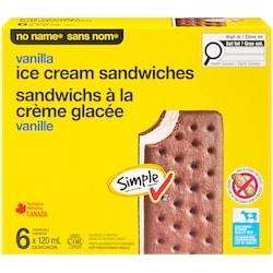 Sans Nom Sandwich à la crème glacée à la vanille 6x120.0 ml, 0,49 $/100ml