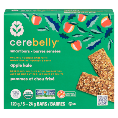 Cerebelly Smart Bars Apple Kale 120 g, $7.49/100g