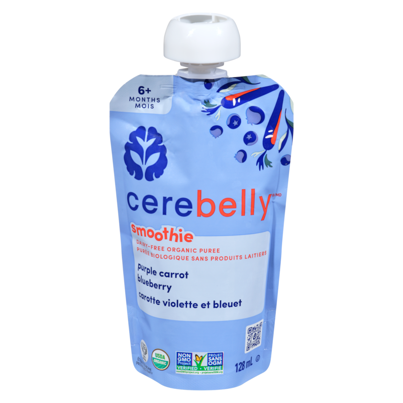Cerebelly Smoothie Purple Carrot Blueberry 6+ Months - 128 ml | Zehrs