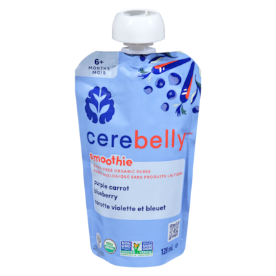 Cerebelly Smoothie carotte violette et bleuet 6+ mois 128 ml, 3,51 $/100ml