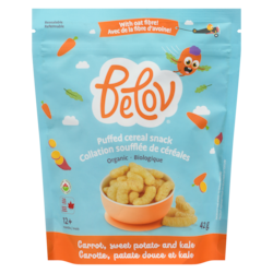 Belov Collation soufflée de céréales carotte, patate douce et kale 12+ mois 42 g, 11,88 $/100g