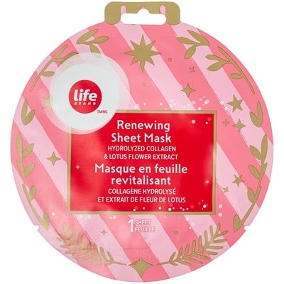 Life Brand Hydrolyzed Collagen and Lotus Flower Extract Renewing Sheet Mask 1 ea, $1.50/1ea