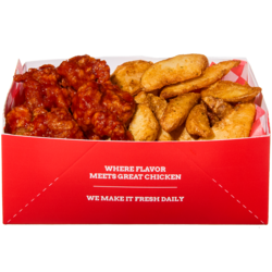null 6 Piece Korean Fried Chicken & Potato Wedges (After 11am) 420 g, $2.14/100g