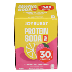 Joyburst Max Protein Soda, Strawberry Lemon Flavour 4x355.0 ml, $1.13/100ml