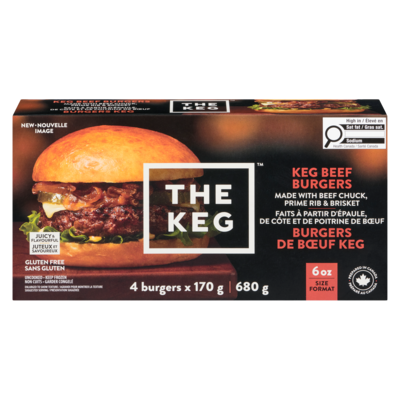 The Keg Beef Burgers Chuck, Prime Rib And Brisket 680 g, $4.26/100g