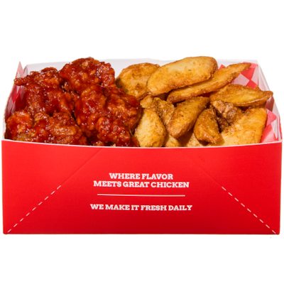 null 6 Piece Korean Fried Chicken & Potato Wedges (After 11am) 420 g, $2.14/100g