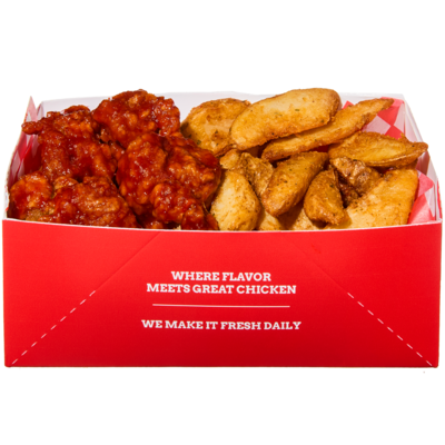 null Assortiment de 6 morceaux de poulet frit à la coréenne et de quartiers de pommes de terre (Après 11h) 420 g, 2,14 $/100g
