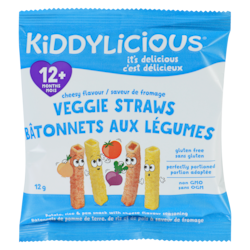 Kiddylicious Kiddylicious Bâtonnets aux légumes saveur de fromage 12+ mois 12 g, 20,75 $/100g