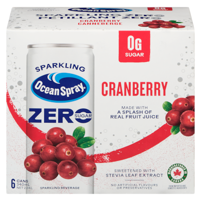Ocean Spray Sparkling Beverage Cranberry 6x340.0 ml, $0.42/100ml