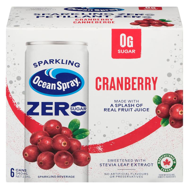Ocean Spray Sparkling Beverage Cranberry - 6x340.0 ml | Dominion