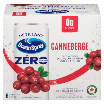 Ocean Spray Boisson pétillante canneberge 6x340.0 ml, 0,42 $/100ml