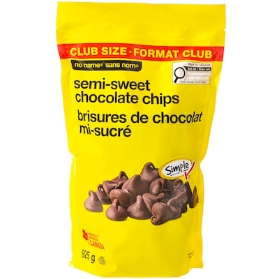 No Name Semi-Sweet Chocolate Chips Club Size 925 g, $1.73/100g