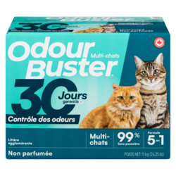 Odour Buster Litière pour multi-chats non parfumée 11 kg, 0,17 $/100g