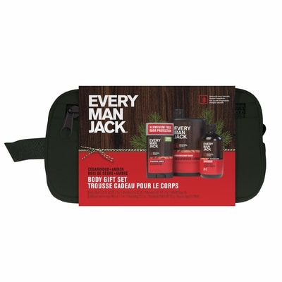 Every Man Jack Ensemble-cadeau des Fêtes avec trousse Dopp, Bois de cèdre 1 ea, 20,00 $/1ch