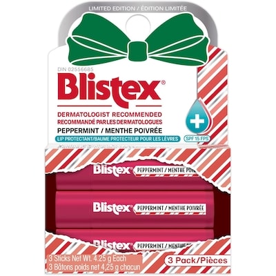 Blistex Baume protecteur pour les lèvres menthe poivrée 15 fps édition limitée 3 ea, 1,67 $/1ch
