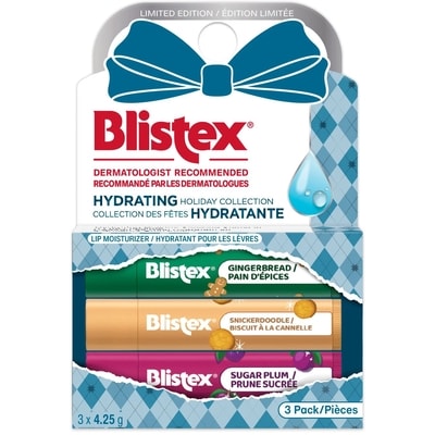 Blistex Hydratant pour les lèvres collection des fêtes hydratante édition limitée 3 ea, 1,67 $/1ch