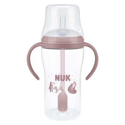 NUK Bouteille d’apprentissage à paille Accord parfait, 8+ mois, 260 ml, ours, 1 pièce 1 ea, 12,99 $/1ch