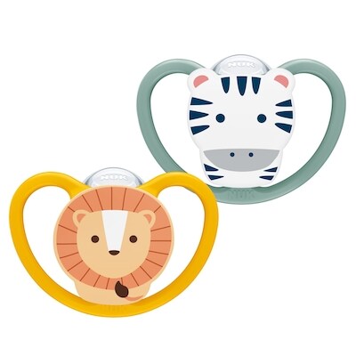 Nuk Perfect Match Air Baby Pacifiers, 6-18 M, Lion & Zebra, 2PK 2 ea, $5.00/1ea