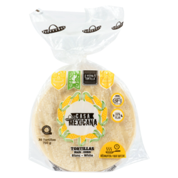 Tortillas maïs blanc 750 g, 0,60 $/100g