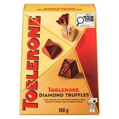 Toblerone Milk Chocolate Covered Truffles With Pieces Of Honey And Almond Nougat Diamond Truffles 180 g, $8.88/100g