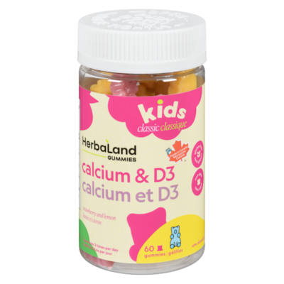 Herbaland Naturals Inc. Gummies Calcium & D3 Strawberry And Lemon 60 ea, $0.25/1ea