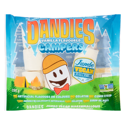 Dandies Jumbo Vegan Marshmallows Vanilla Flavoured Campers 280 g, $2.21/100g