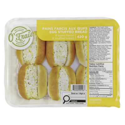 O'Frais Petit pain à la salade aux œufs 420 g, 2,14 $/100g