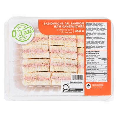 Sandwich au jambon 450 g, 1,78 $/100g
