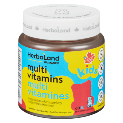 Herbaland Naturals Inc. Gummies Multi Vitamins Orange And Strawberry Raspberry 60 ea, $0.33/1ea