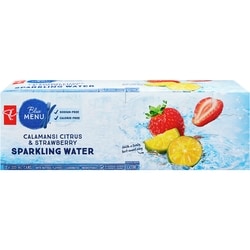 PC Blue Menu Calamansi Citrus and Strawberry Sparkling Water 12x355.0 ml, $0.13/100ml