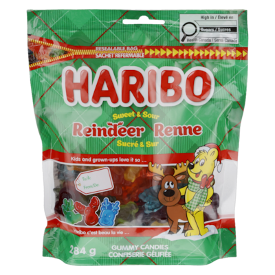 Haribo Gummy Candies Sweet & Sour Reindeer 284 g, $1.93/100g