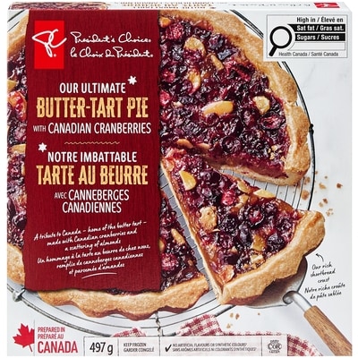 President's Choice Our Ultimate Butter-Tart Pie with Canadian Cranberries 497 g, $2.11/100g