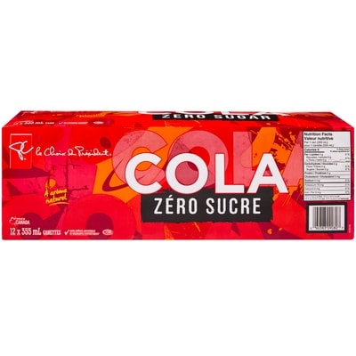 le Choix du Président Cola zéro sucre, lot de 12 canettes 12x355.0 ml, 0,16 $/100ml