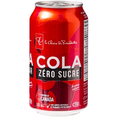Cola zéro sucre, lot de 12 canettes