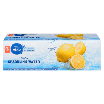 PC Blue Menu Sparkling Water Lemon 12x355.0 ml, $0.16/100ml