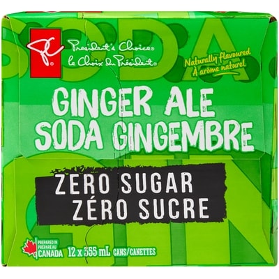 Soda gingembre zéro sucre, lot de 12 canettes