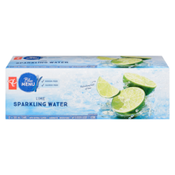 PC Blue Menu Sparkling Water Lime 12x355.0 ml, $0.16/100ml