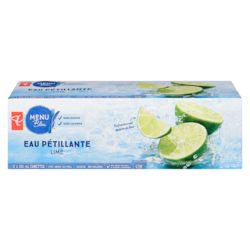 PC Menu Bleu Eau pétillante lime 12x355.0 ml, 0,13 $/100ml
