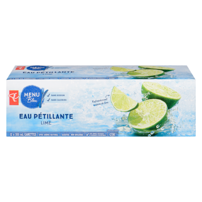 PC Menu Bleu Eau pétillante lime 12x355.0 ml, 0,16 $/100ml