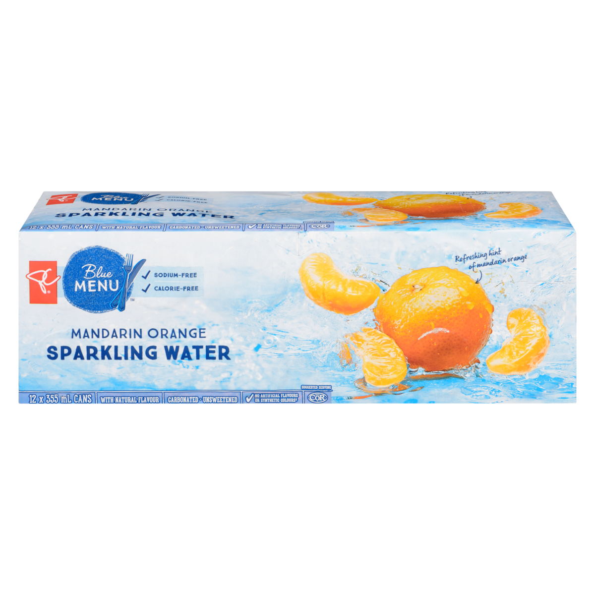 PC Blue Menu Sparkling Water Mandarin Orange