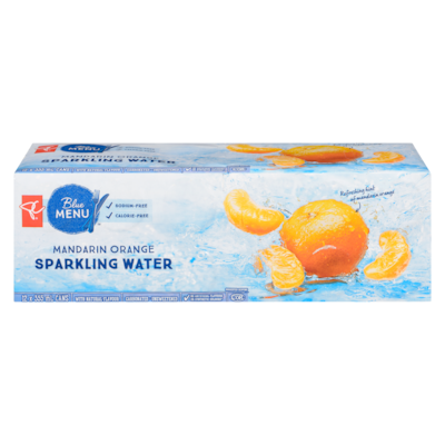 PC Blue Menu Sparkling Water Mandarin Orange 12x355.0 ml, $0.16/100ml