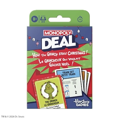 Hasbro Monopoly Deal: How the Grinch Stole Christmas! Edition Card Game 1 ea, $10.00/1ea
