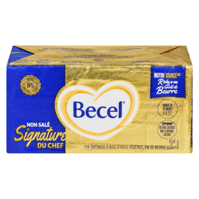 Becel 71% tartinade à base d'huile végétale, 8% de beurre clarifié non salé signature du chef 454 g, 1,65 $/100g