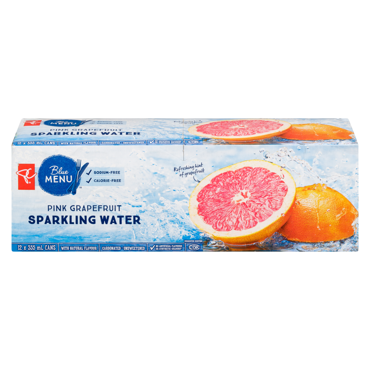 PC Blue Menu Sparkling Water Pink Grapefruit