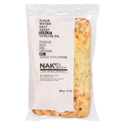Manoucher Focaccia, Garlic 600 g, $0.92/100g